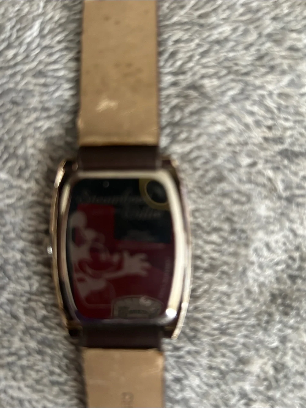 Steamboat Willie 1928 Mouse Character Watch with Brown Strap in working Conditio